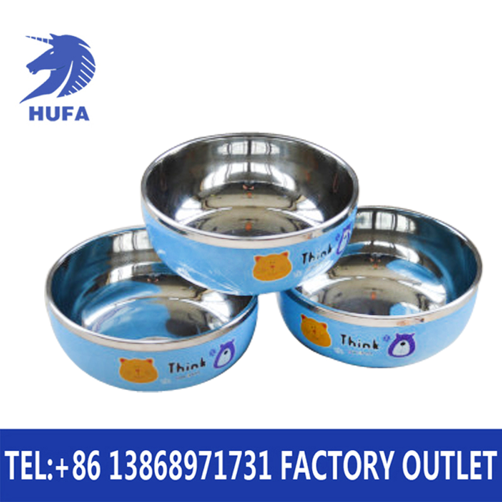 Factory direct sales of cute cartoon children's tableware, stainless steel bowls, three-piece sets