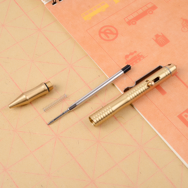 厂家直销黄铜战术笔 黄铜签字笔 复古金属笔细节图