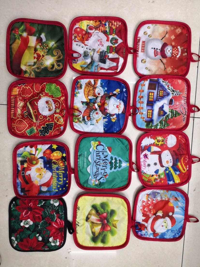 Christmas series placemat, printed insulation mat, curtain linen insulation mat thumbnail