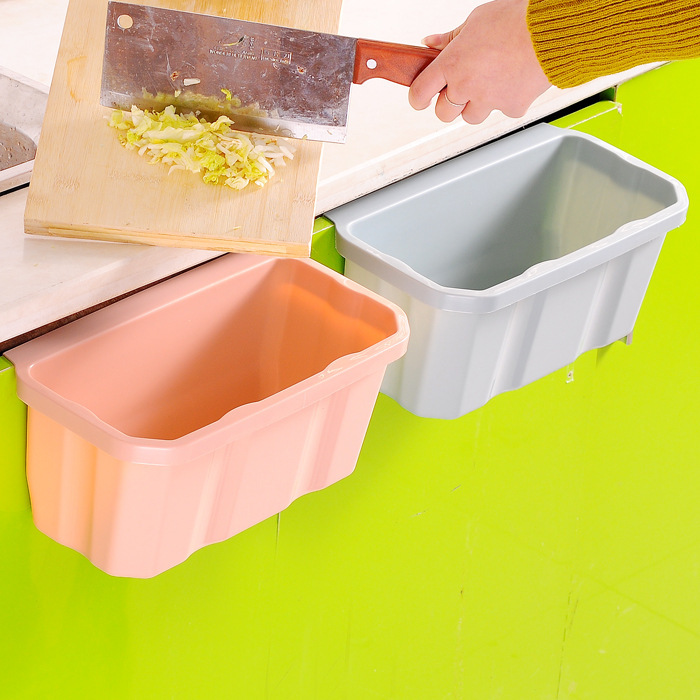 Kitchen trash cupboard door hanging junk bucket creative desktop trash can plastic large storage box storage box