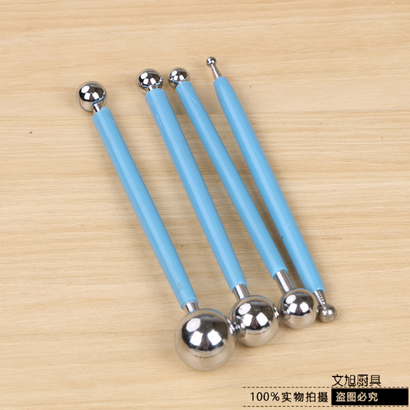 4件套8头不锈钢头球形丸棒雕刻组 翻糖蛋糕装饰工具细节图