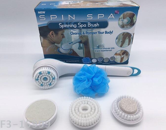 spin spa 电动按摩沐浴刷洗澡刷 洗浴刷 5款刷头长柄按摩刷产品图