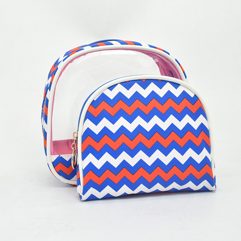 2018新款波浪纹两件套化妆包美妆赠品包可定制LOGO 实力厂家
