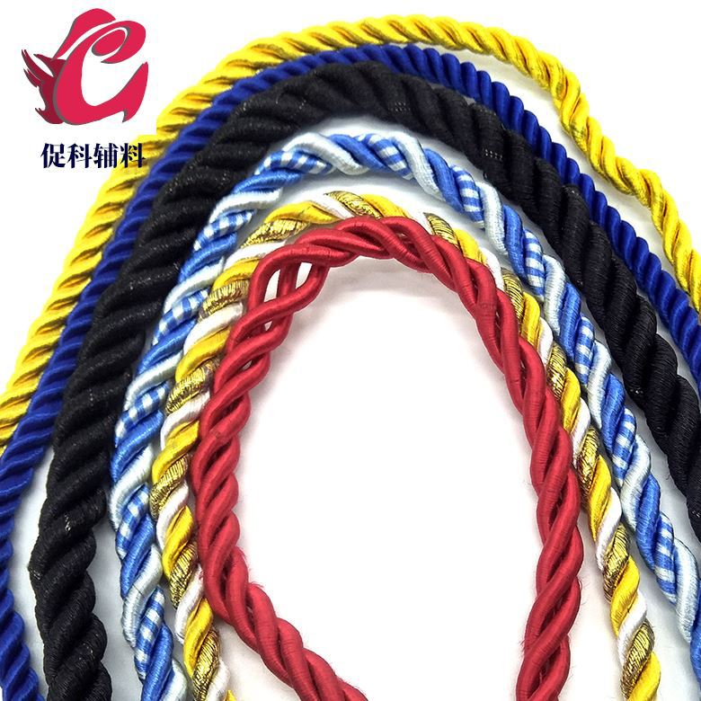 厂家直销 三股扭绳定做 涤棉包芯绳 三股手提绳 手提纸袋绳子批发。