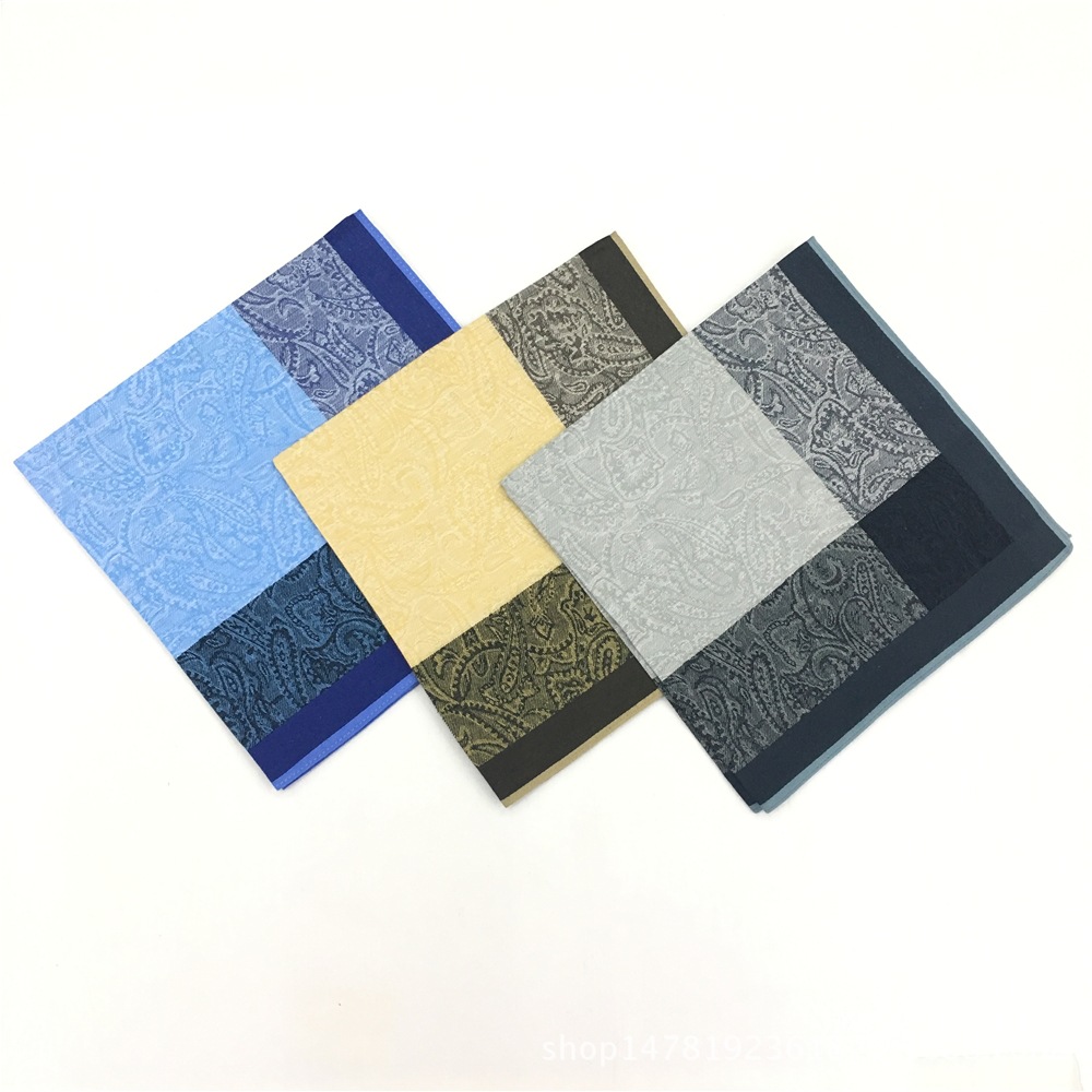 43 cm pure cotton men's handkerchief 7 dark high quality cotton complete handkerchief zigzag manufacturer direct sale