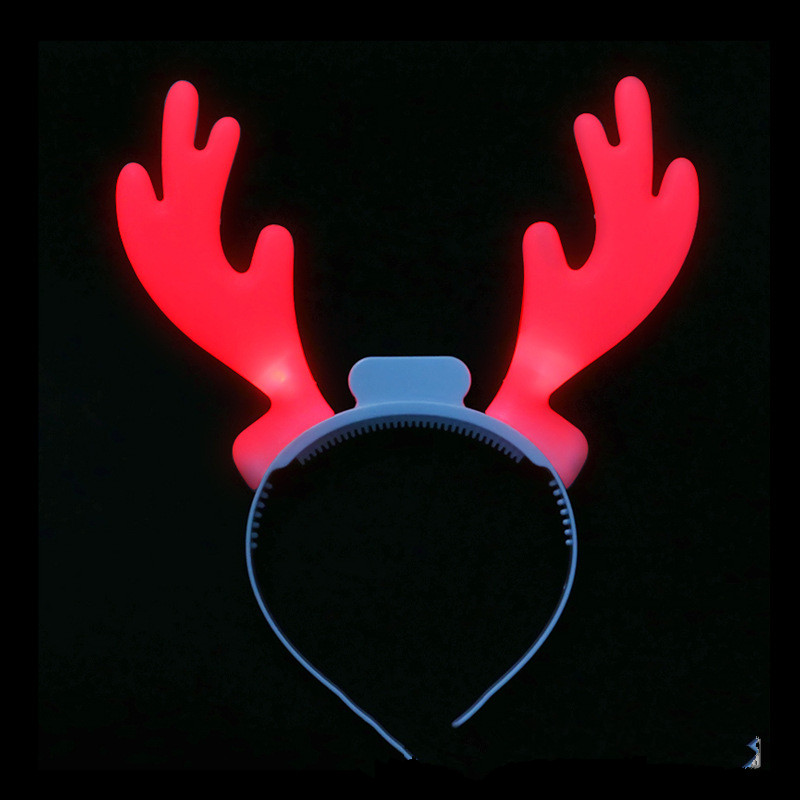 Christmas illuminated antler hairbands, festive and carnival headwear, led illuminated antler hairbands, cheering props wholesale Specification image