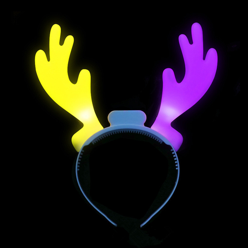 Christmas illuminated antler hairbands, festive and carnival headwear, led illuminated antler hairbands, cheering props wholesale details Picture