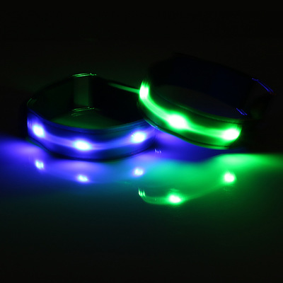 Crystal LED light belt shining arm belt Running, cycling and mountaineering safety reflective arm belt
