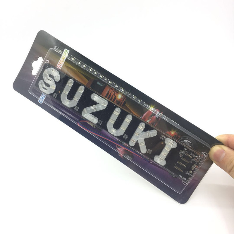 SUZUKI motorcycle LED taillights, super bright and flashing brake lights, SUZUKI letter flashing decorative lights 12V Item Picture