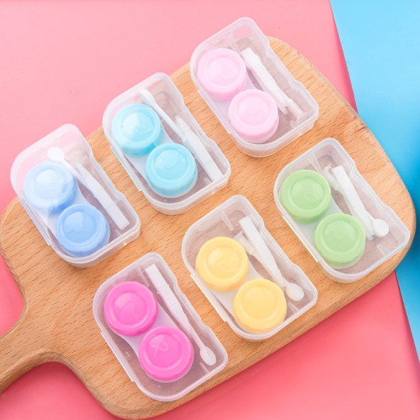 Simple and portable contact lens case, color contact box, cute candy-colored contact lens companion box, care box details Picture