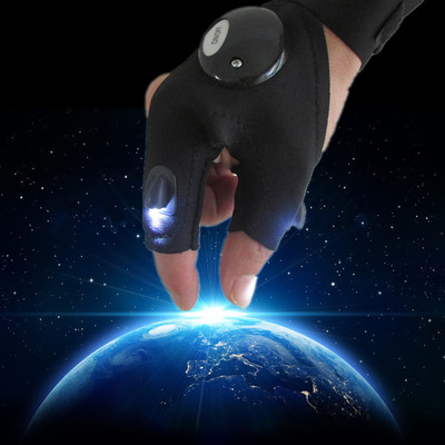 Multi-function LED flashlight glove dew 3 finger breathable outdoor sports lighting glove