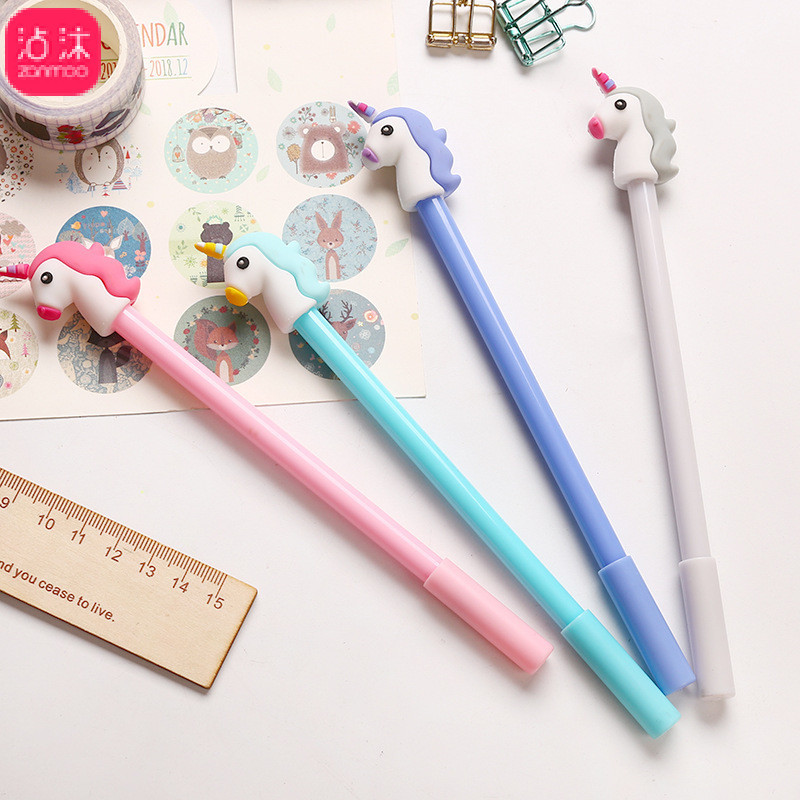 Japanese and Korean girls' hearts sex pen cartoon unicorn student writing pen office pen test pen