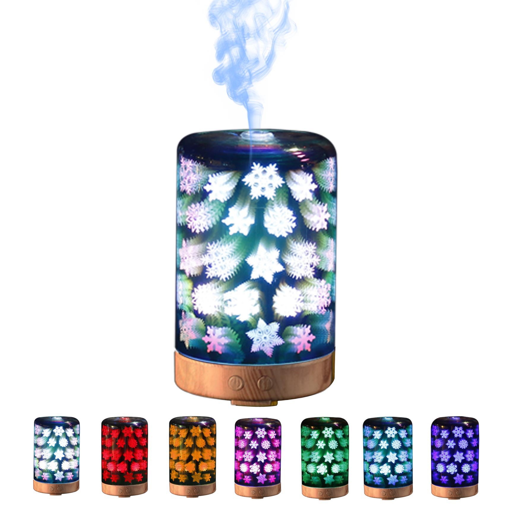 3D香薰机加湿器家用超声波创意香薰灯七彩小夜灯产品图