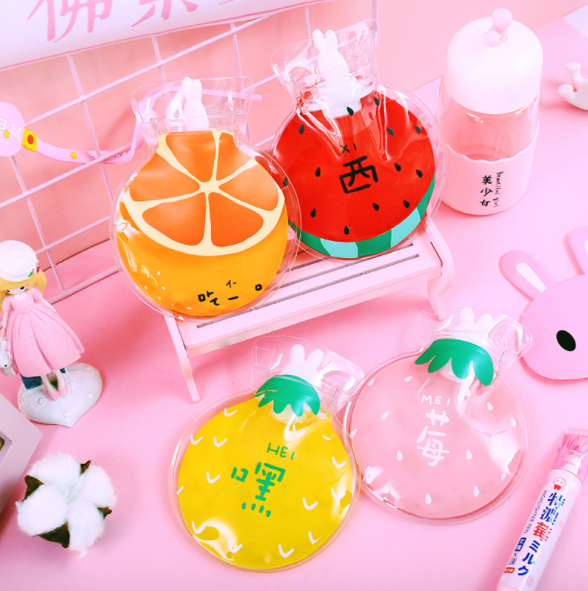 冬季注水热水袋日系原宿卡通可爱暖手水果随身充水便携热水袋