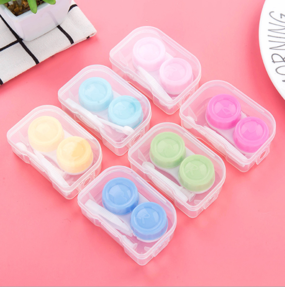 Simple and portable contact lens case, color contact box, cute candy-colored contact lens companion box, care box