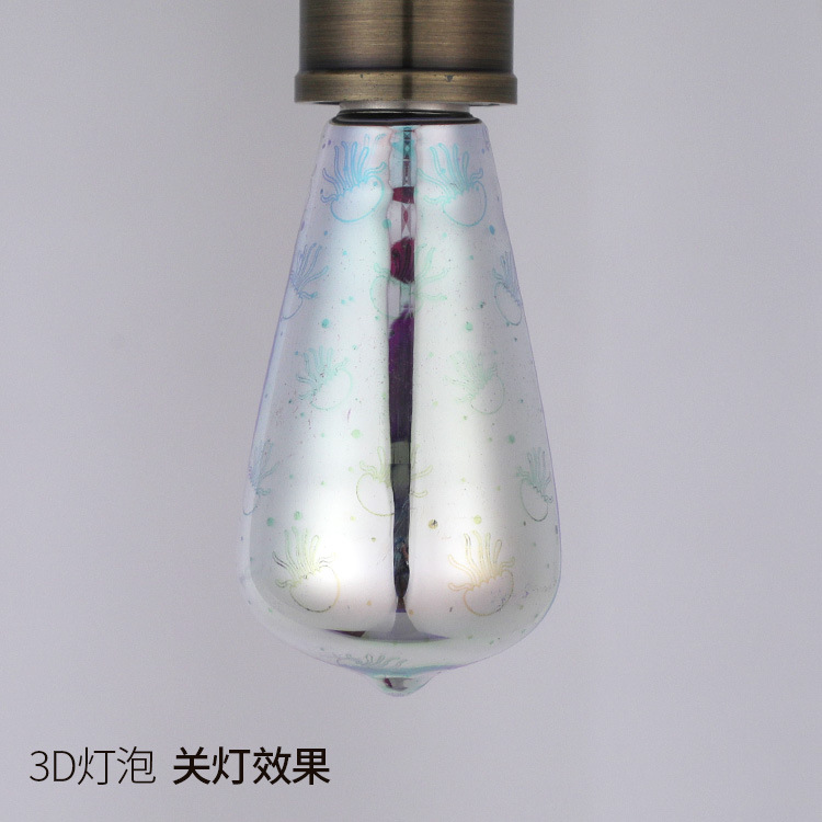 3D light bulb fireworks glass dazzle lights restaurant decoration LED creative filament bulbs