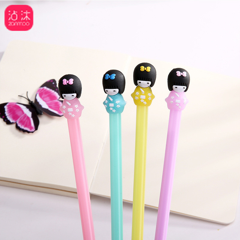 涛涛文具80317安古奈子清新可爱黑色水笔 创意中性笔学习用品