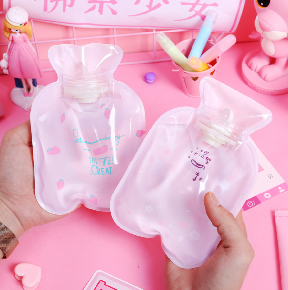 Small transparent hot water bag, portable warm water bag with water filling, hot compress to warm the stomach, Korean version student mini Specification image