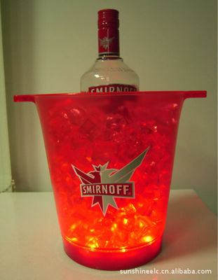 Colorful shiny bar utensils acrylic wine bucket, LED bucket, bar utensils ice bucket