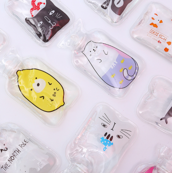 卡通可爱透明热水袋冬季保暖学生便携热水袋迷你注水暖手宝