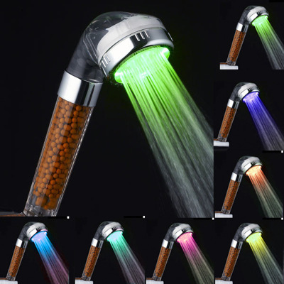 Temperature-controlled three-color shower LED anion spa shower shower shower pressurization water-saving hand-held shower head SDS-A23 Application Scenario