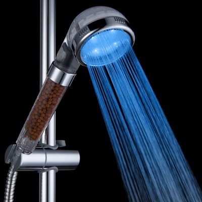 Temperature-controlled three-color shower LED anion spa shower shower shower pressurization water-saving hand-held shower head SDS-A23 Specification drawing
