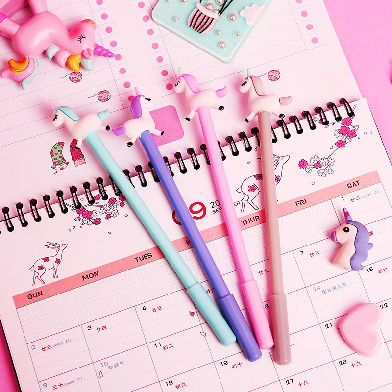 1364 Student Stationery Cute Unicorn Neutral pen 0.5mm black signature pen water pen black