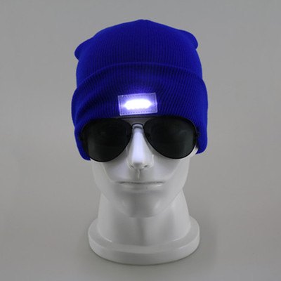 Acrylic wool light cap thermal lighting knit cap outdoor climbing night fishing 5LED light cap full figure