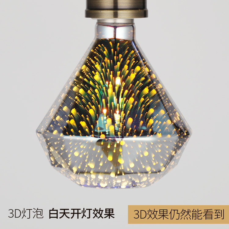 3D light bulb manufacturers direct 3D decoration dazzling fireworks energy-saving LED decoration