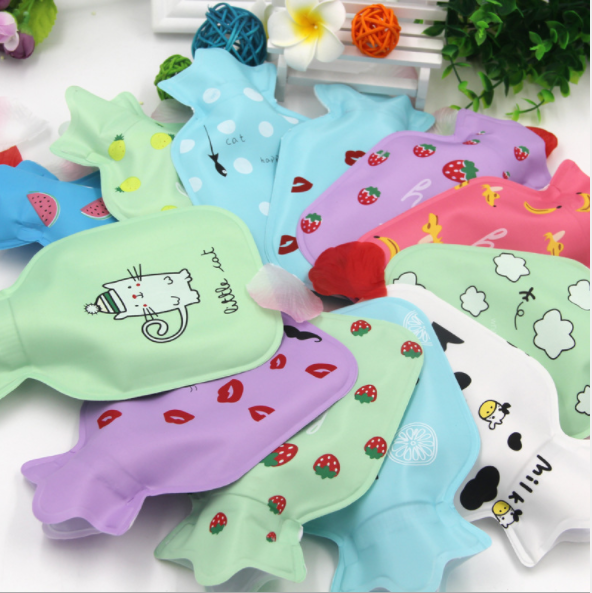 新款迷你热水袋卡通印花热水袋 充水暖手袋注水暖水袋