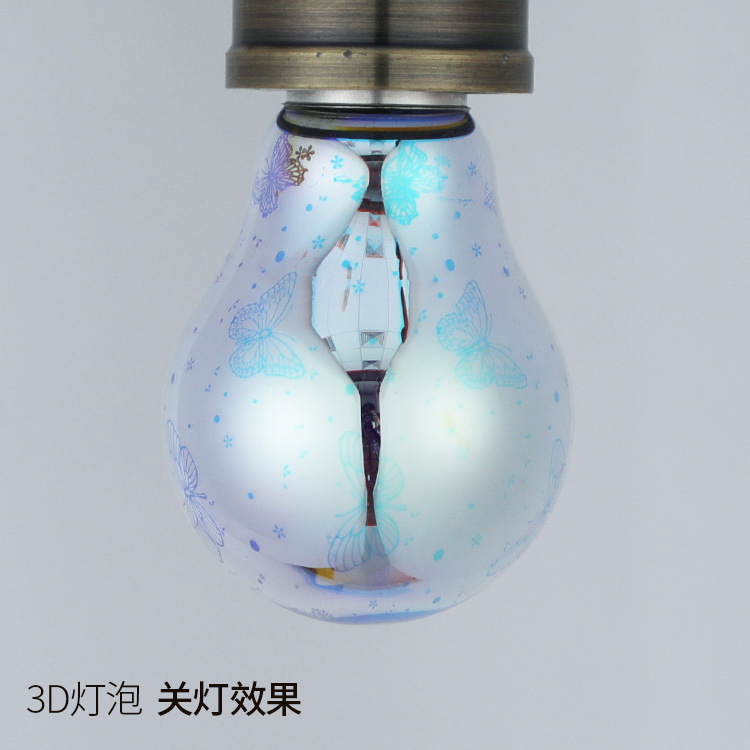 3D light Bulb Restaurant decoration colorful light bulb glass LED creative light bulb