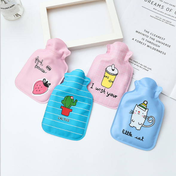 New cute and fresh cartoon hot water bag, winter student hand warmer, mini small water-filled warm handbag, thickened with water filling Specification image