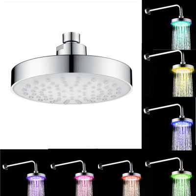 New 6-inch temperature-controlled three-color SDH2-B2 led circular top spray seven-color self-changing top spray