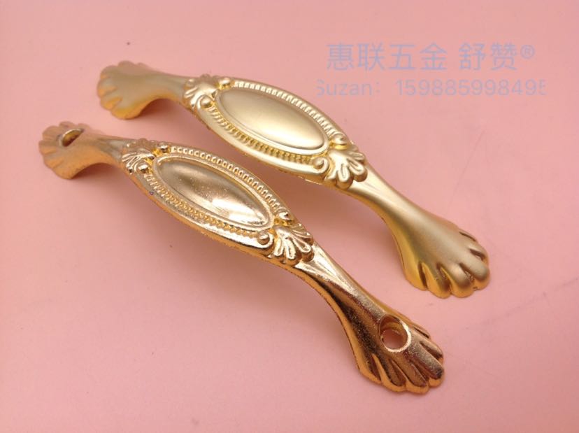 舒赞 仿金铝制平开门拉手套装门房间门实木门厨房推拉门外贸畅款明暗孔家用五金配件