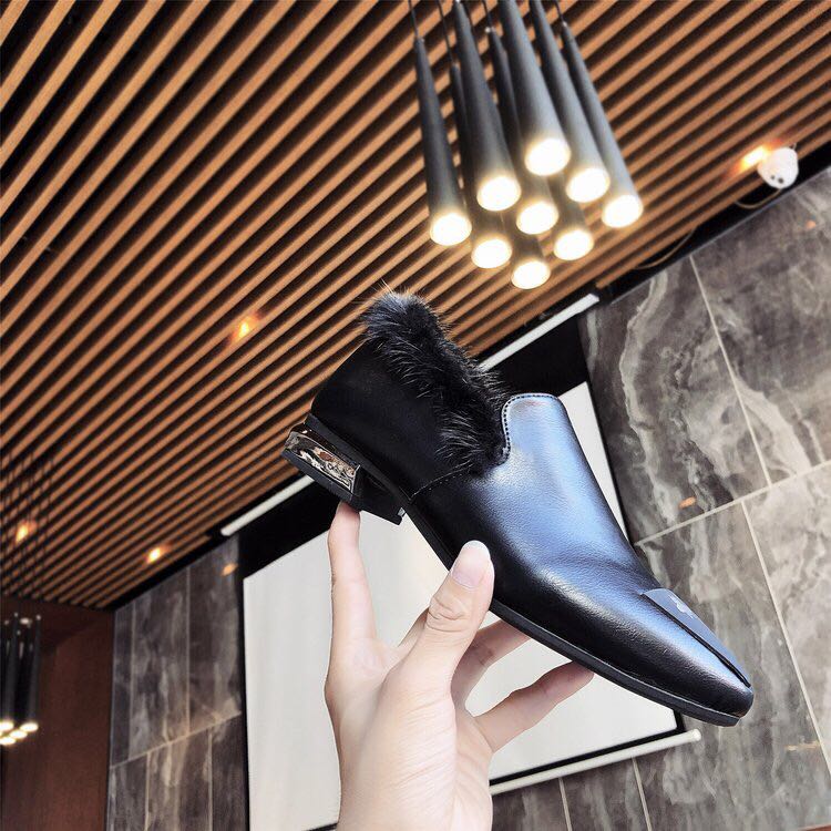 新款毛单鞋女靴细节图