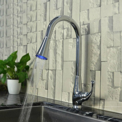 All copper cylinder color changing faucet colorful light faucet accessories faucet lamp SDF2-A13 report full figure