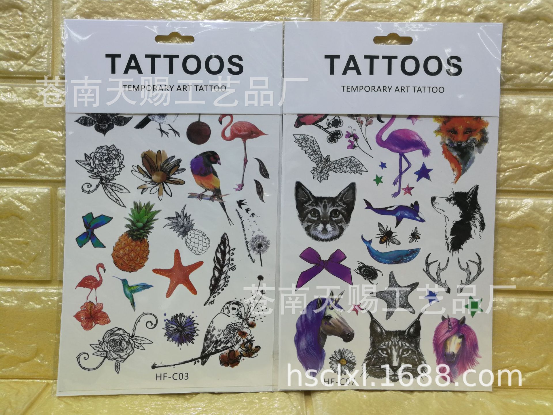 Jiamei Paper Products Creative Craft Stickers HF-C Tattoo Stickers, Decorative stickers, face stickers, mobile phone stickers, nail stickers, one-time tattoos Application Scenario