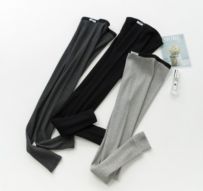 New style of pure cotton elastic threaded skinny pants for casual wear, slightly pressed vertical striped nine-inch leggings Application Scenario