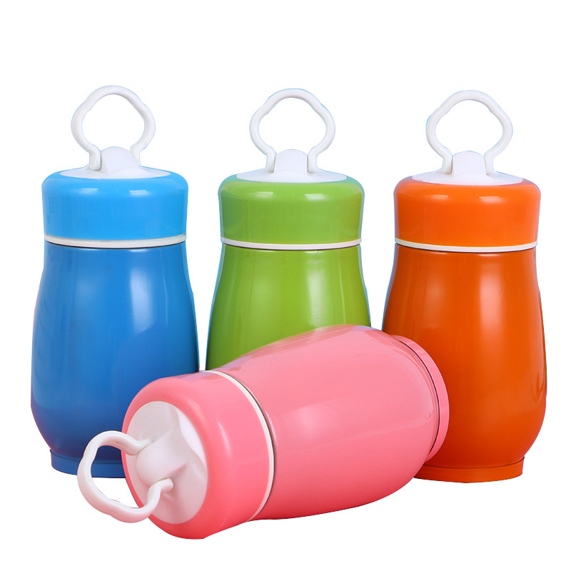 Korean version creative stainless steel penguin insulated cup, handle, mobile phone stand cup, children's portable promotional gift customization