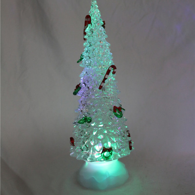 圣诞树水晶三色 LED发光摆件雪花 厂家出口欧美爆款287