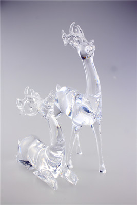 圣诞水晶摆件小麋鹿 水晶大对鹿厂家出口欧美wish爆款565