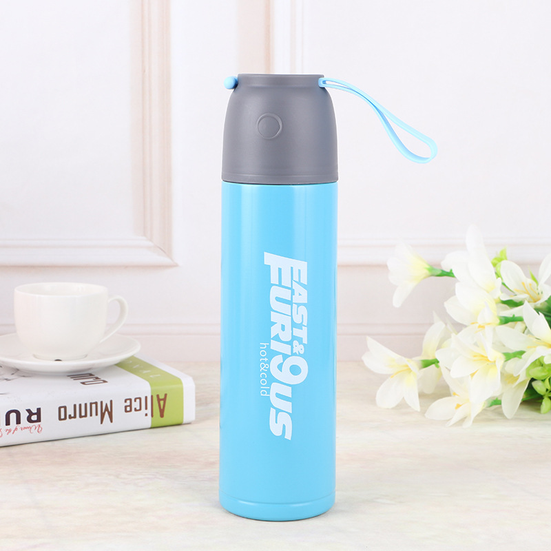 Fashionable, portable and sporty men's and women's insulated water cups, stainless steel anti-scald vacuum bird cups, outdoor customized water cups details Picture