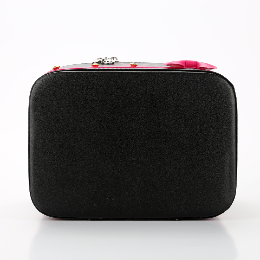 Korean classic PU letter cosmetic case, bow and diamond cosmetic box, solid color two-piece set, customizable logo Application Scenario