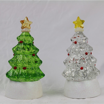 圣诞树水晶圆底两色LED发光摆件雪花欧美爆款292产品图