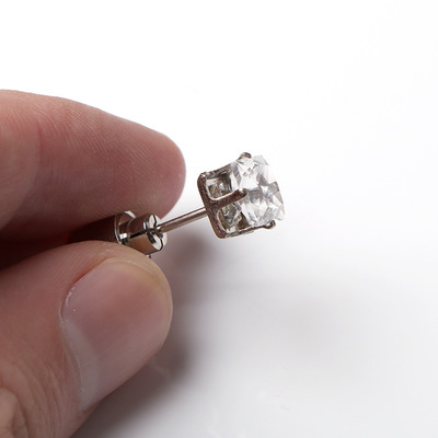 方形耳钉时尚夜光耳环 夜店酒吧男女情侣 个性潮人发光耳钉细节图