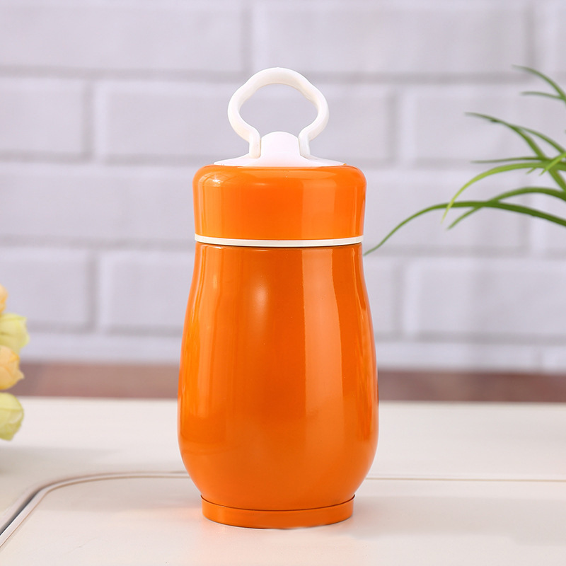 Korean version creative stainless steel penguin insulated cup, handle, mobile phone stand cup, children's portable promotional gift customization details Picture