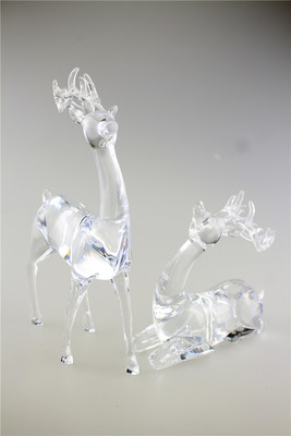 圣诞水晶摆件小麋鹿 水晶大对鹿厂家出口欧美wish爆款565细节图