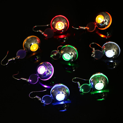 圆形三代LED发光耳环 时尚耳饰新款闪光耳钉