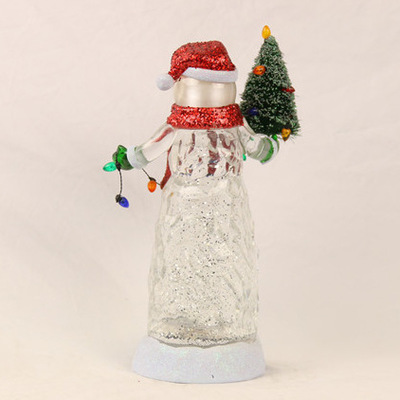 水晶雪人圣诞树 LED发光飘雪摆件 厂家出口欧美爆款 446细节图