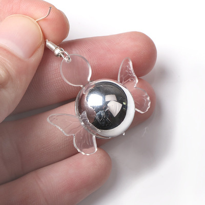 发光耳坠批发夜光时尚新款蝴蝶形天使闪光情侣耳钉耳坠细节图